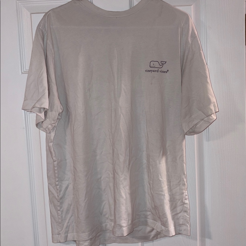 Vineyard Vines Off-White Tee with Whale Logo